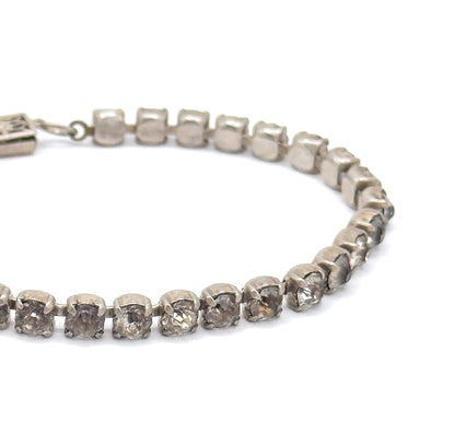 Antique Hand Cut Paste Stone Bracelet in Silver