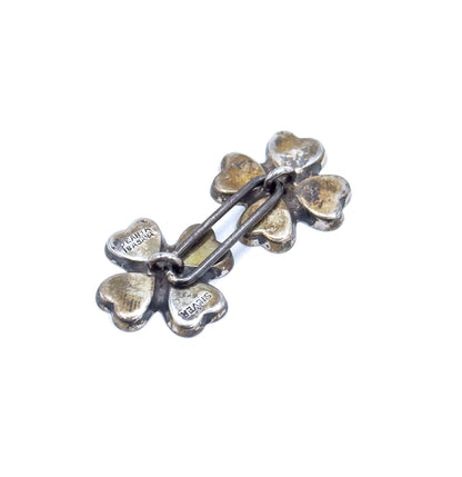 Vintage Connemara Marble Clover Cufflinks in Silver