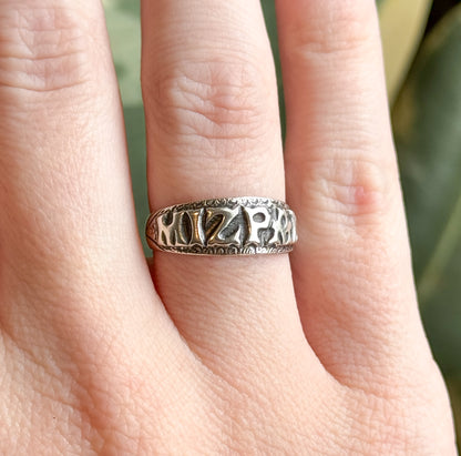 Vintage Mizpah Ring in Silver