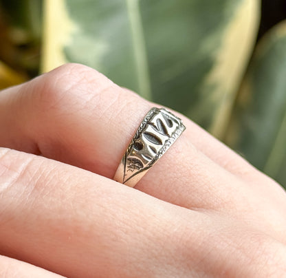 Vintage Mizpah Ring in Silver