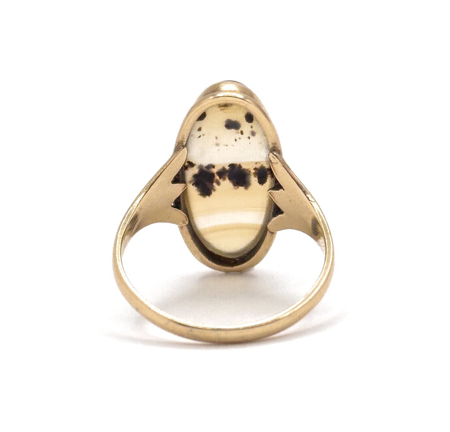 Vintage Dendritic Agate Ring in 10K Yellow Gold
