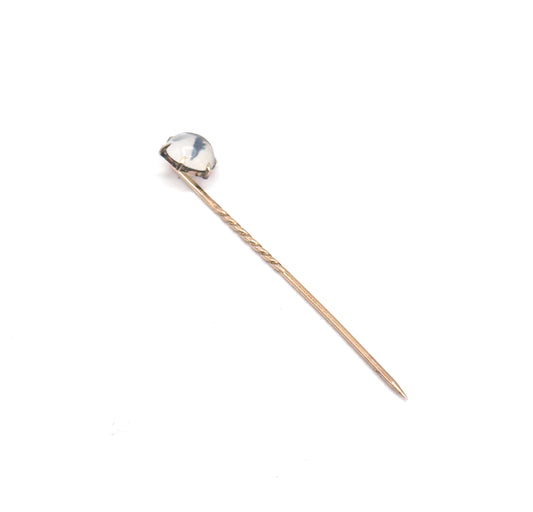 Victorian Cabochon Moonstone Claw Set Stick Pin