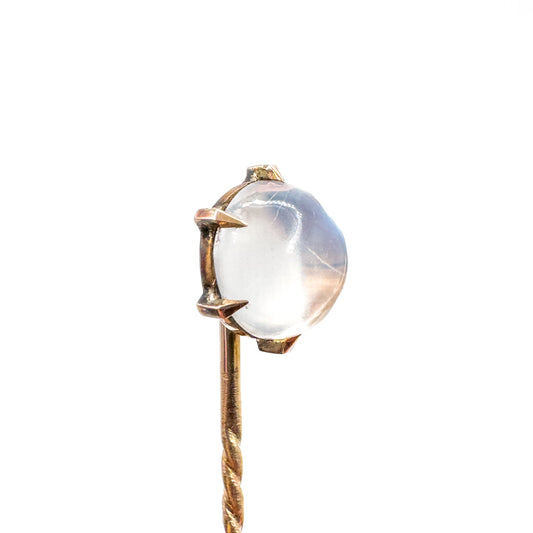 Victorian Cabochon Moonstone Claw Set Stick Pin