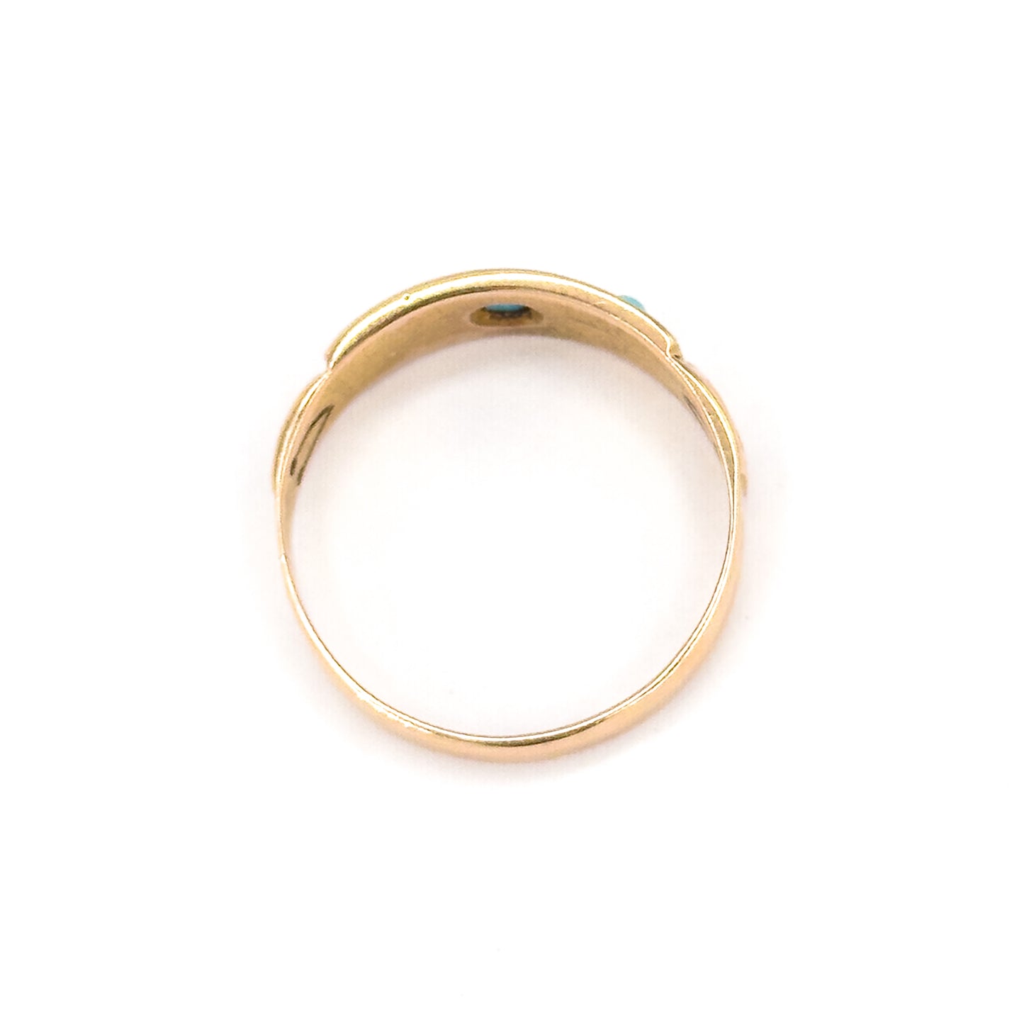 Antique Turquoise Cabochon Ring in 15K Gold, fully hallmarked