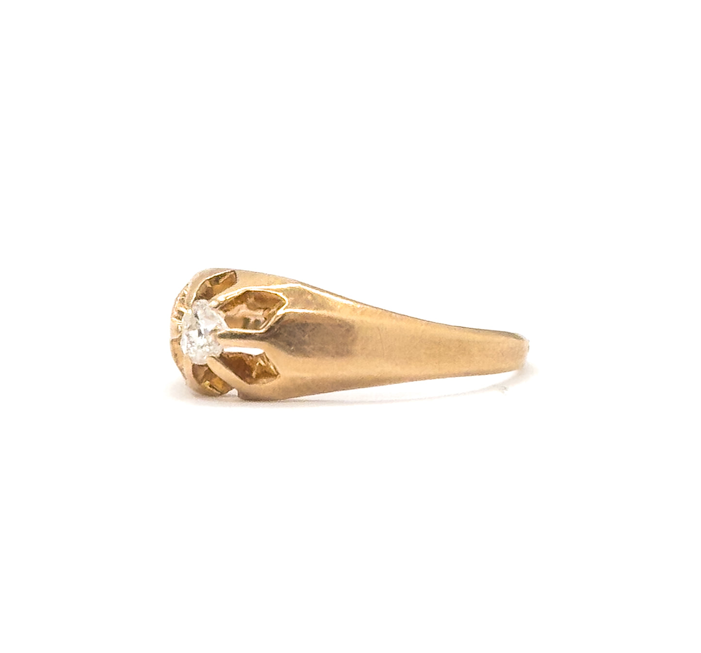 Vintage Buttercup Set Diamond Ring in 14K Gold