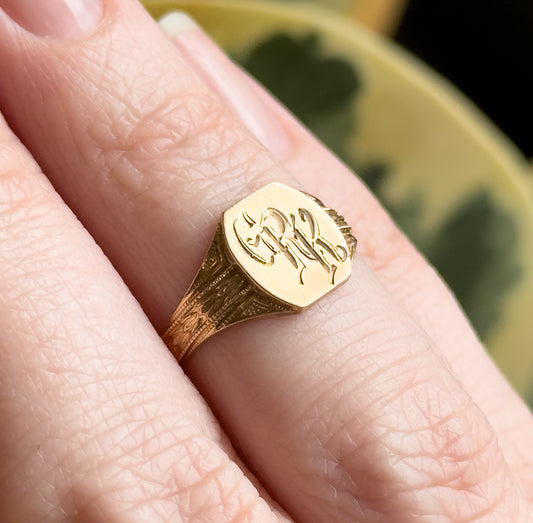 Antique Pinky Signet Ring in 10K Gold