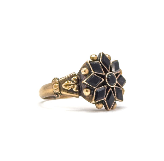 Victorian Onyx Star Ring in 14K