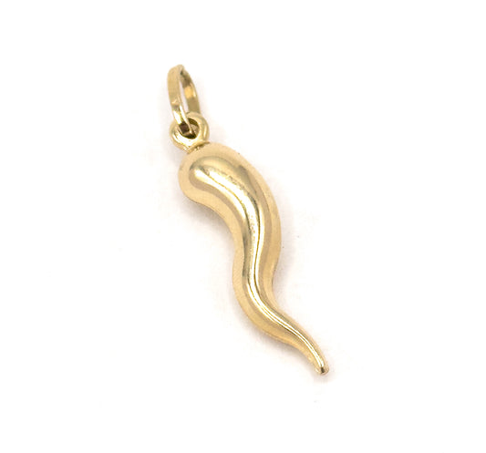 Vintage Italian 14K Puffy Cornicello Charm
