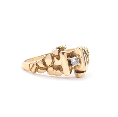 Vintage Diamond Nugget Ring in 14K Gold