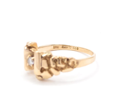 Vintage Diamond Nugget Ring in 14K Gold
