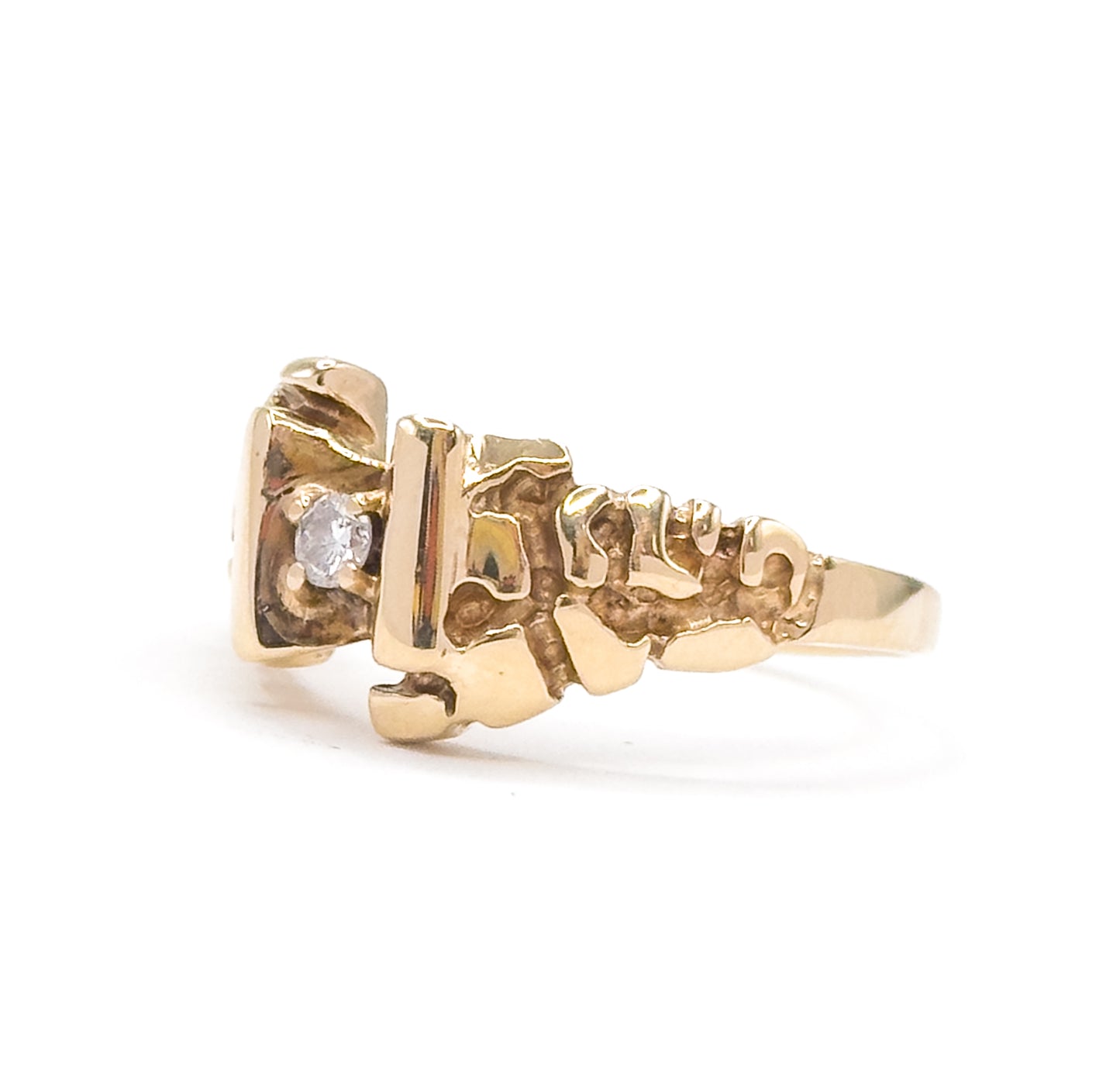 Vintage Diamond Nugget Ring in 14K Gold