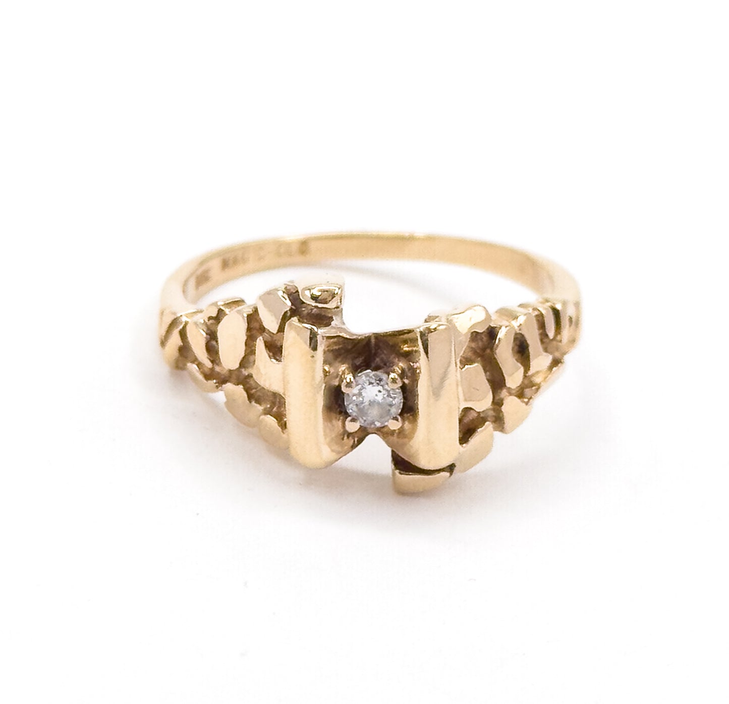 Vintage Diamond Nugget Ring in 14K Gold
