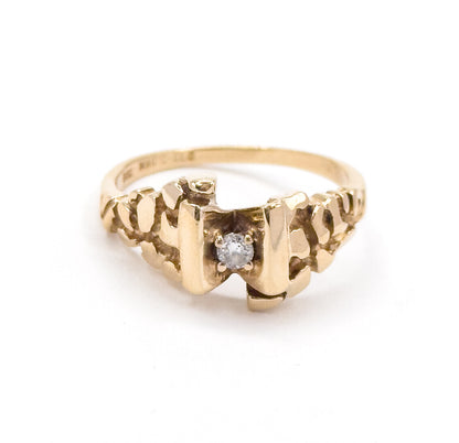 Vintage Diamond Nugget Ring in 14K Gold