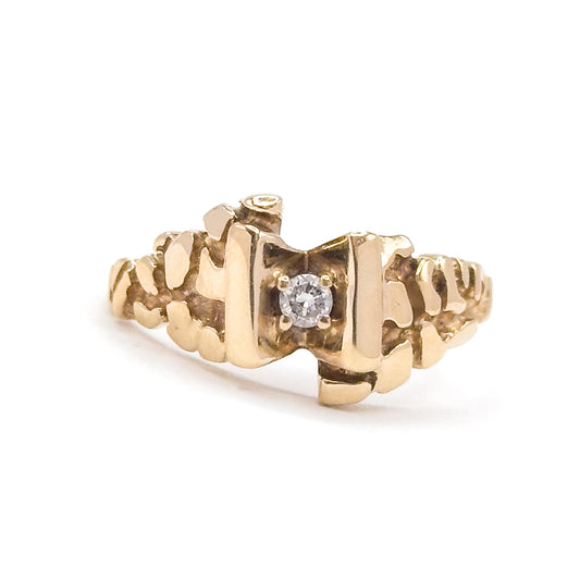 Vintage Diamond Nugget Ring in 14K Gold