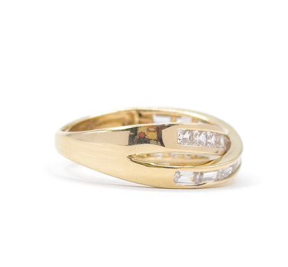Vintage 90s - Early 2000s X Crossover Ring in Gold