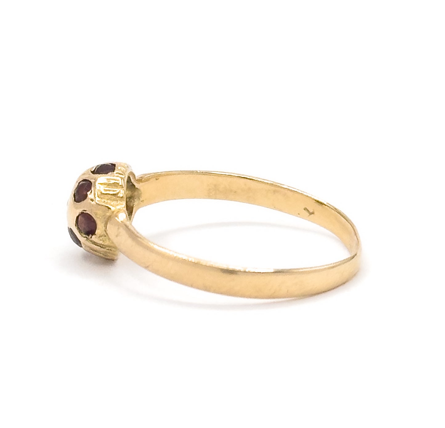 Vintage Handmade Garnet Ring in 16K yellow gold