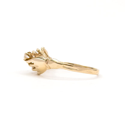 Vintage Clasped hands Ring in 14K Gold