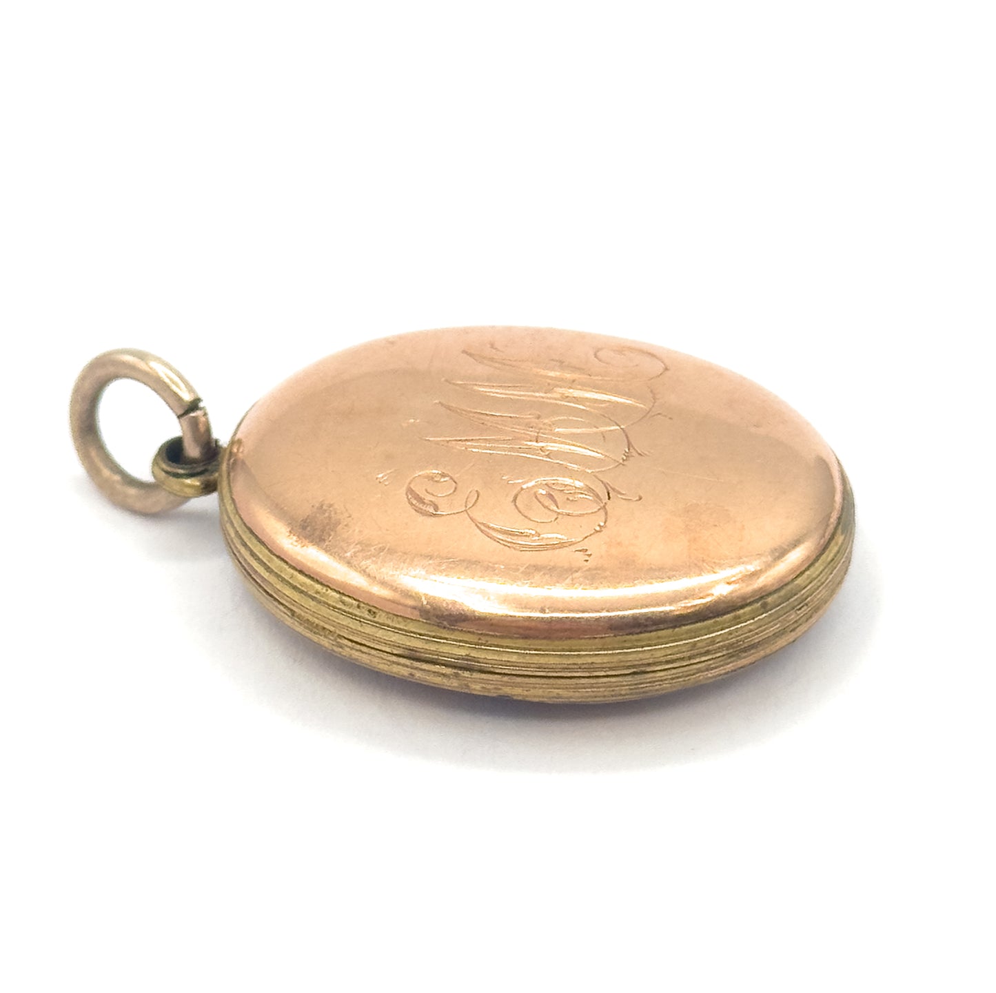 Victorian Mizpah Enamel Locket Pendant in Gold Tone