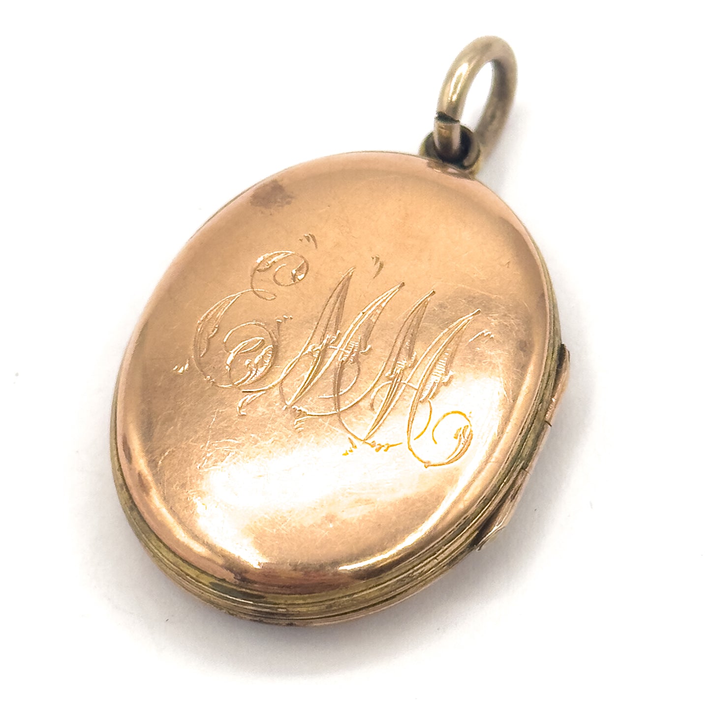 Victorian Mizpah Enamel Locket Pendant in Gold Tone
