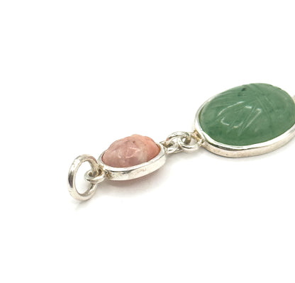 Vintage Silver Plated Multi-Stone Scarab Bracelet
