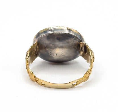 Dramatic Georgian Aphrodite & Dolphin Cameo Ring in Gold