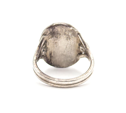 Vintage Striated Agate Ring in Silver