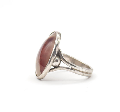 Vintage Striated Agate Ring in Silver