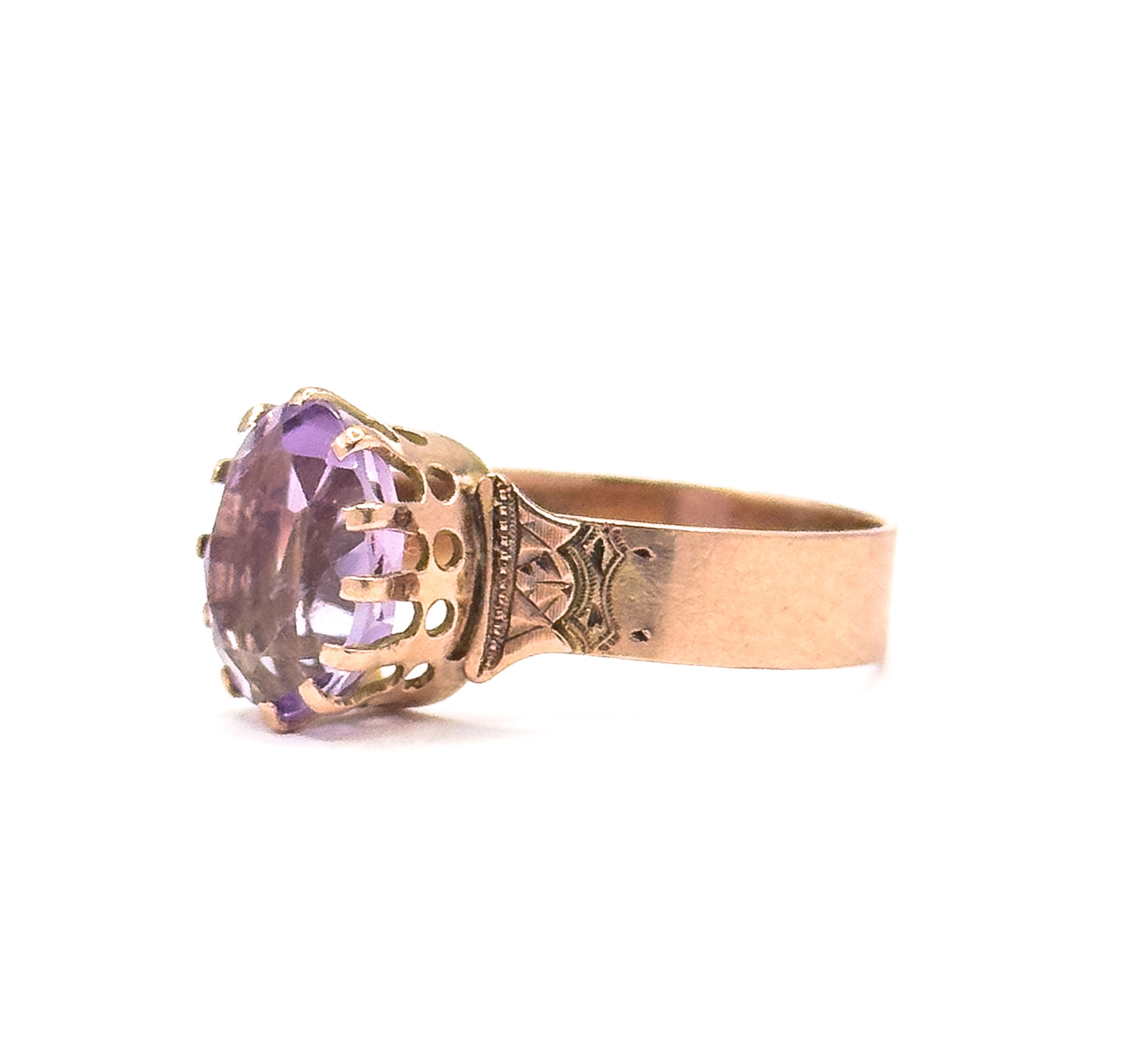 Victorian Amethyst Ring in 10K Rose Gold