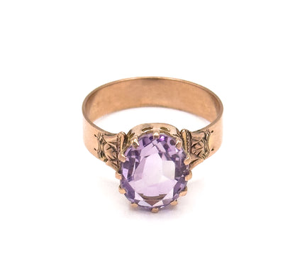 Victorian Amethyst Ring in 10K Rose Gold