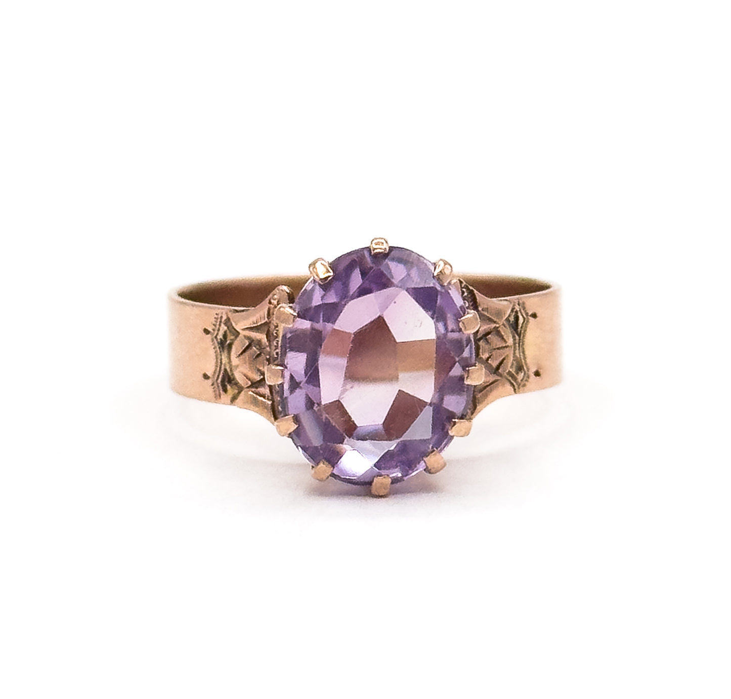 Victorian Amethyst Ring in 10K Rose Gold