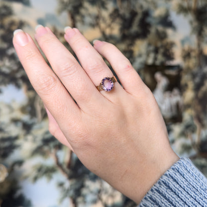Victorian Amethyst Ring in 10K Rose Gold