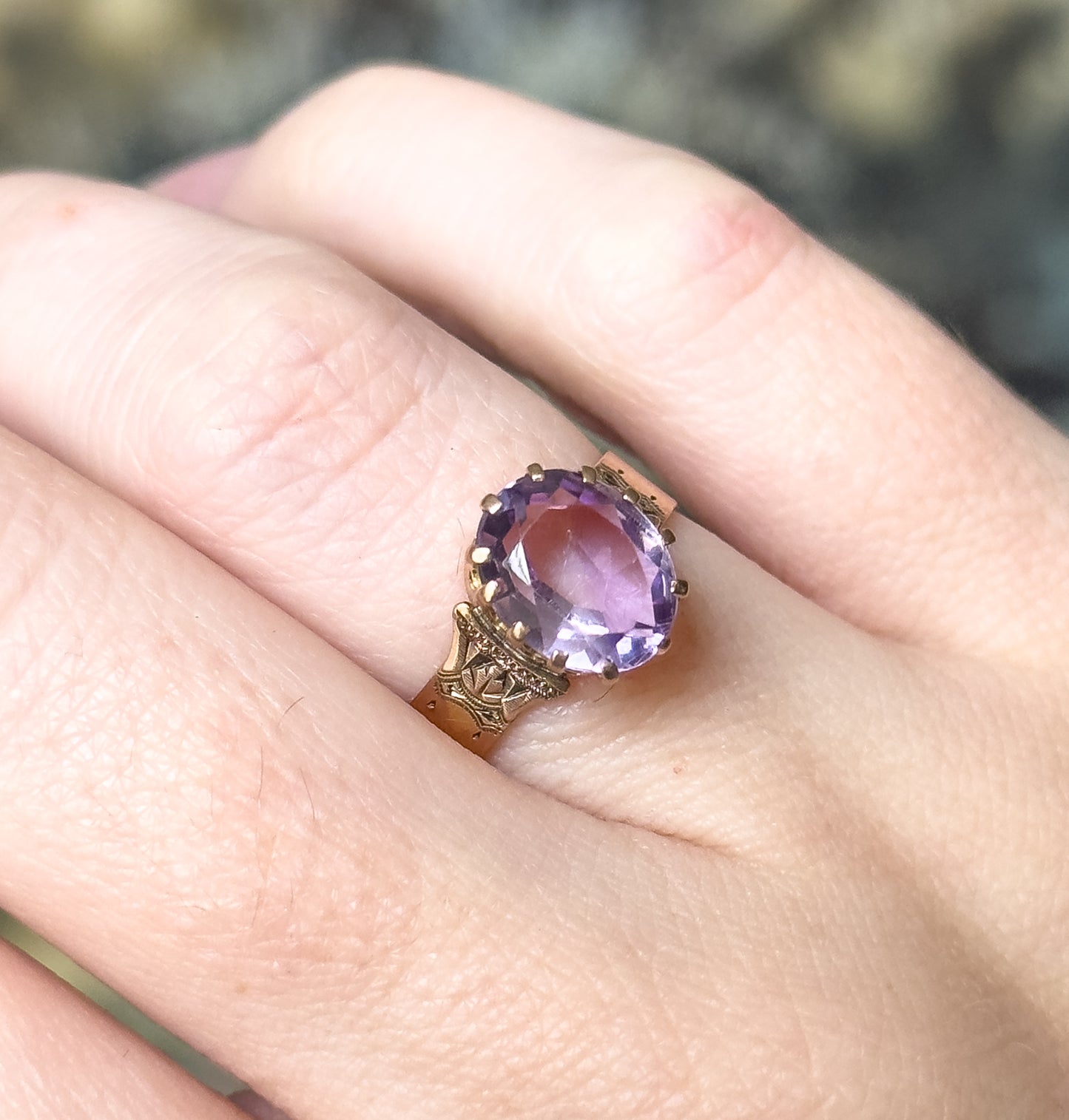 Victorian Amethyst Ring in 10K Rose Gold