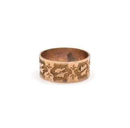 Victorian Wide Band Childs Ring in 10K Rose Gold