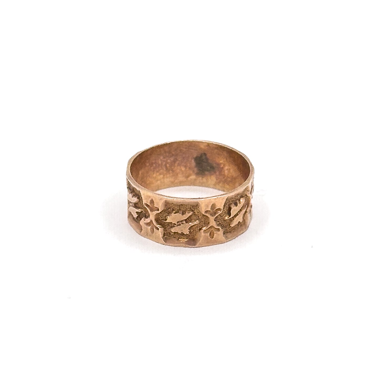 Victorian Wide Band Childs Ring in 10K Rose Gold