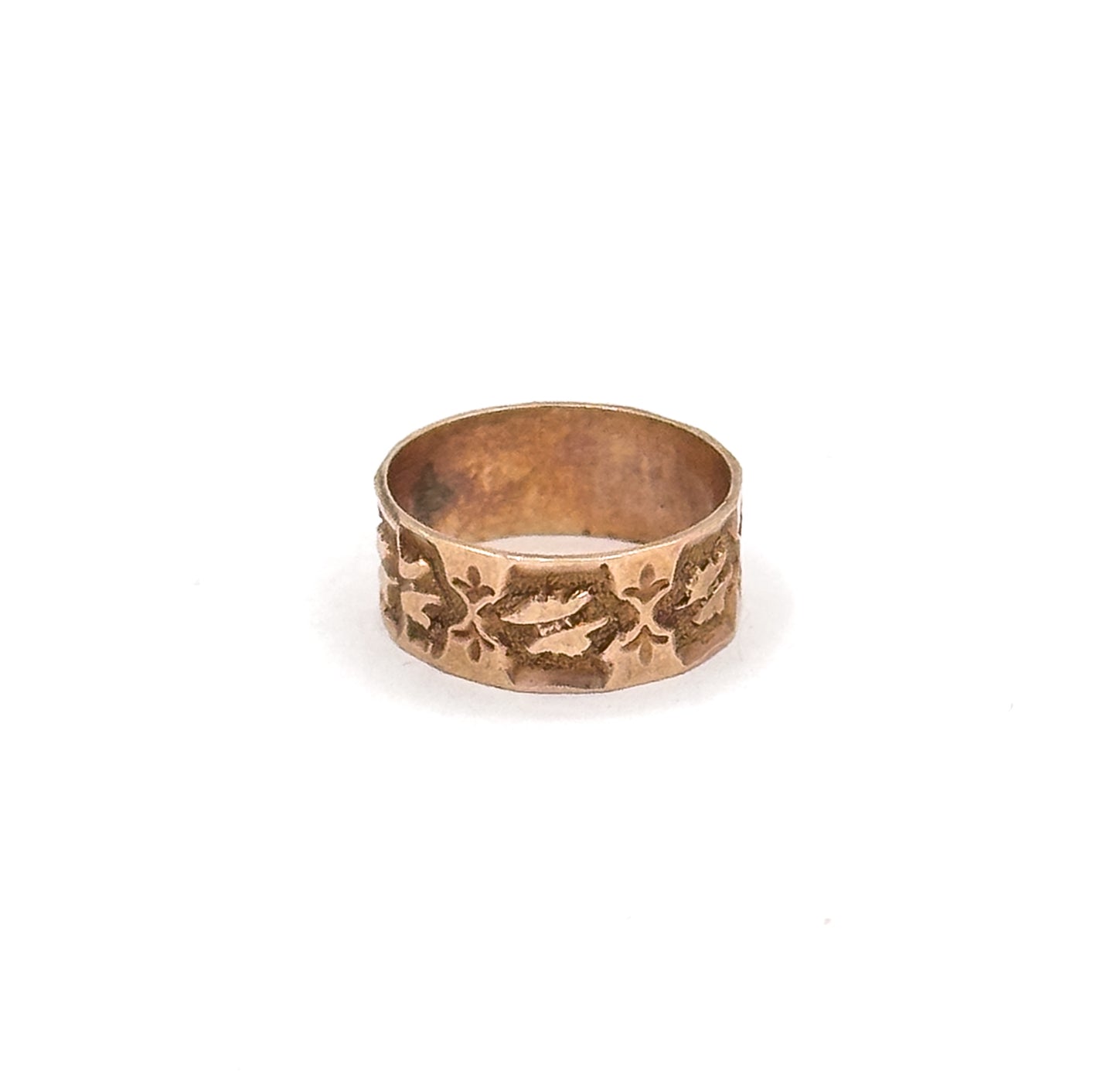 Victorian Wide Band Childs Ring in 10K Rose Gold