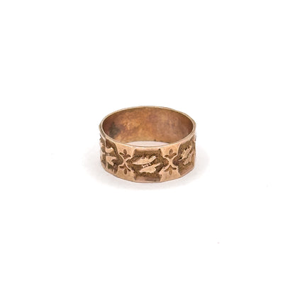 Victorian Wide Band Childs Ring in 10K Rose Gold