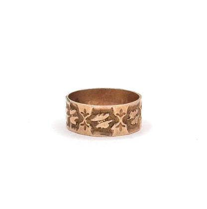 Victorian Wide Band Childs Ring in 10K Rose Gold