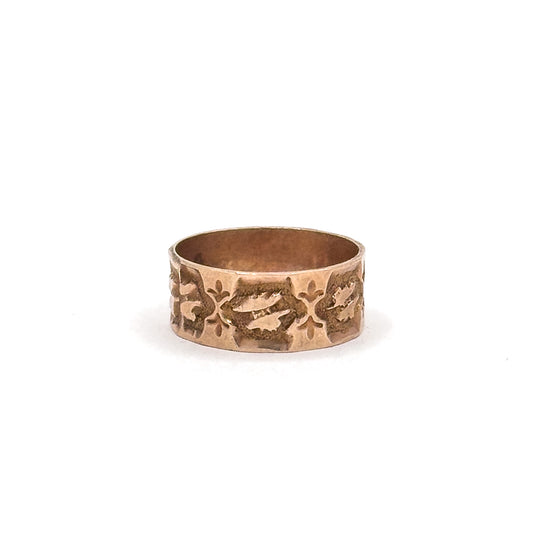 Victorian Wide Band Childs Ring in 10K Rose Gold