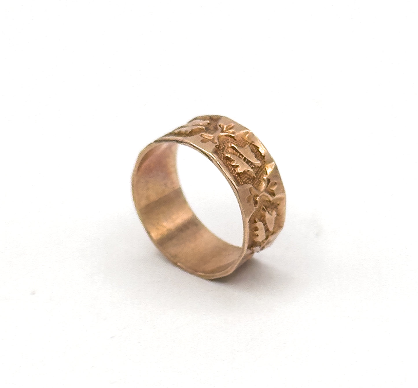 Victorian Wide Band Childs Ring in 10K Rose Gold