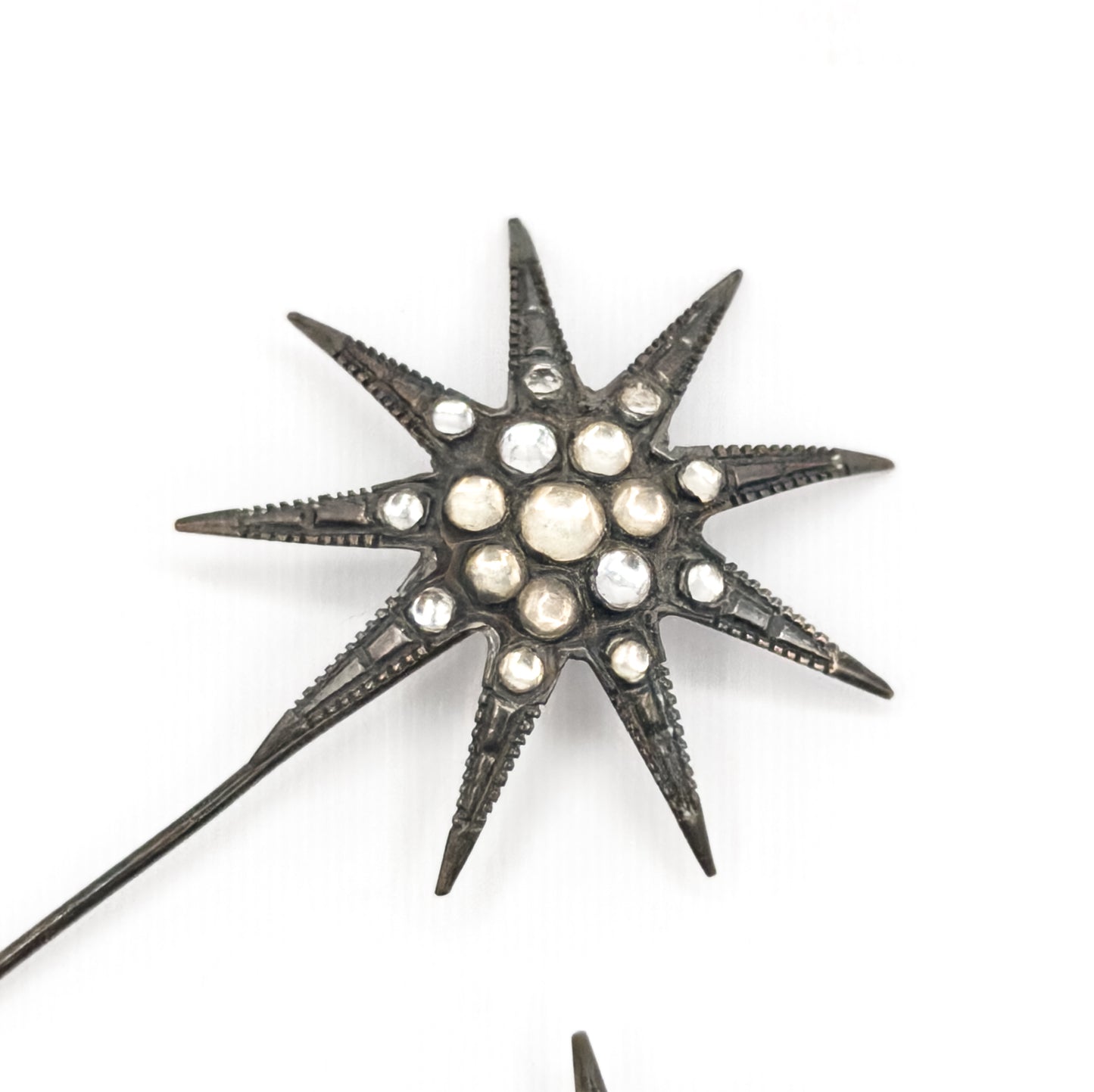 Victorian Paste Star Findings / Stickpins in Mixed Metals - AS IS