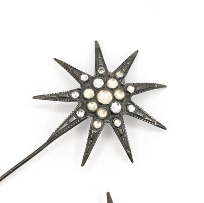 Victorian Paste Star Findings / Stickpins in Mixed Metals - AS IS