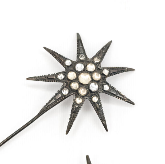 Victorian Paste Star Findings / Stickpins in Mixed Metals - AS IS