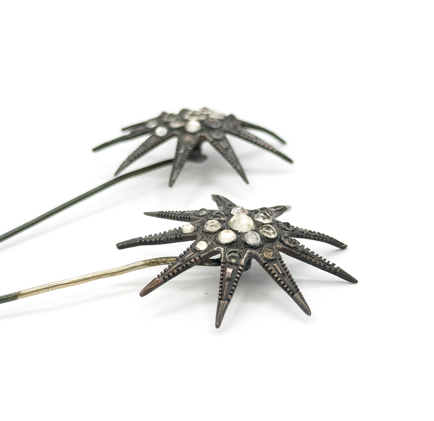 Victorian Paste Star Findings / Stickpins in Mixed Metals - AS IS