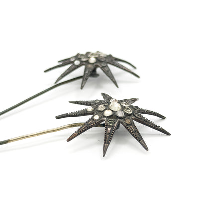 Victorian Paste Star Findings / Stickpins in Mixed Metals - AS IS