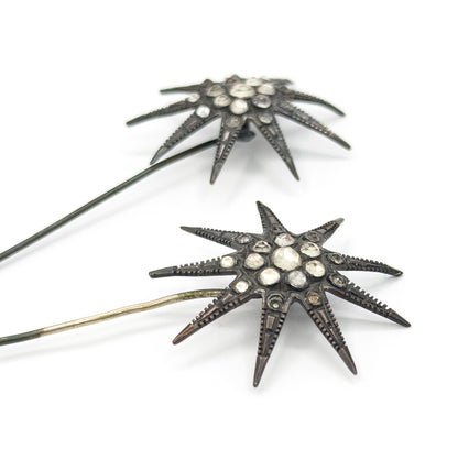 Victorian Paste Star Findings / Stickpins in Mixed Metals - AS IS