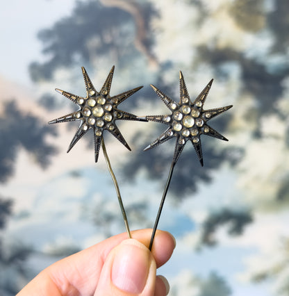 Victorian Paste Star Findings / Stickpins in Mixed Metals - AS IS