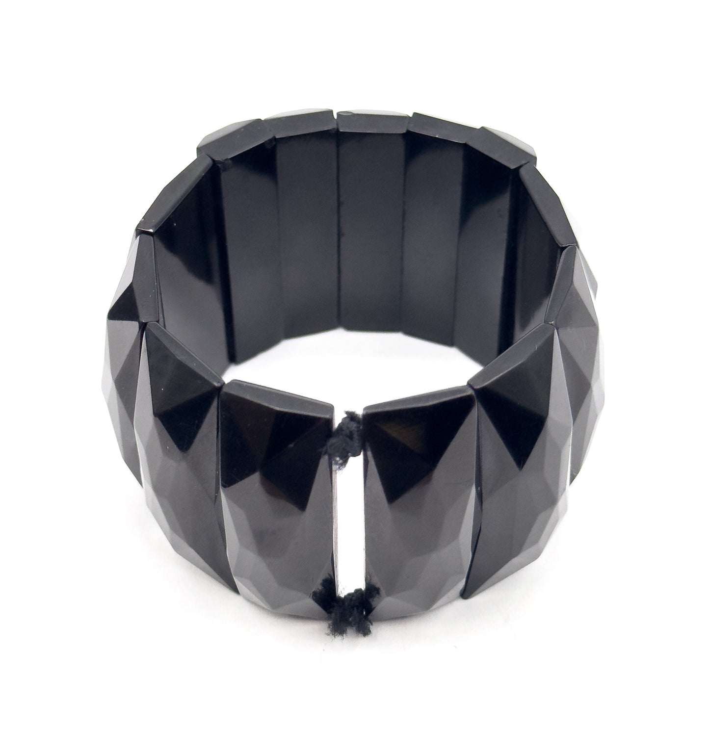 Victorian Carved Whitby Jet Cuff Bracelet