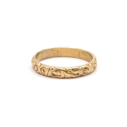 Art Nouveau Swirl Baby Ring in 12K Yellow Gold