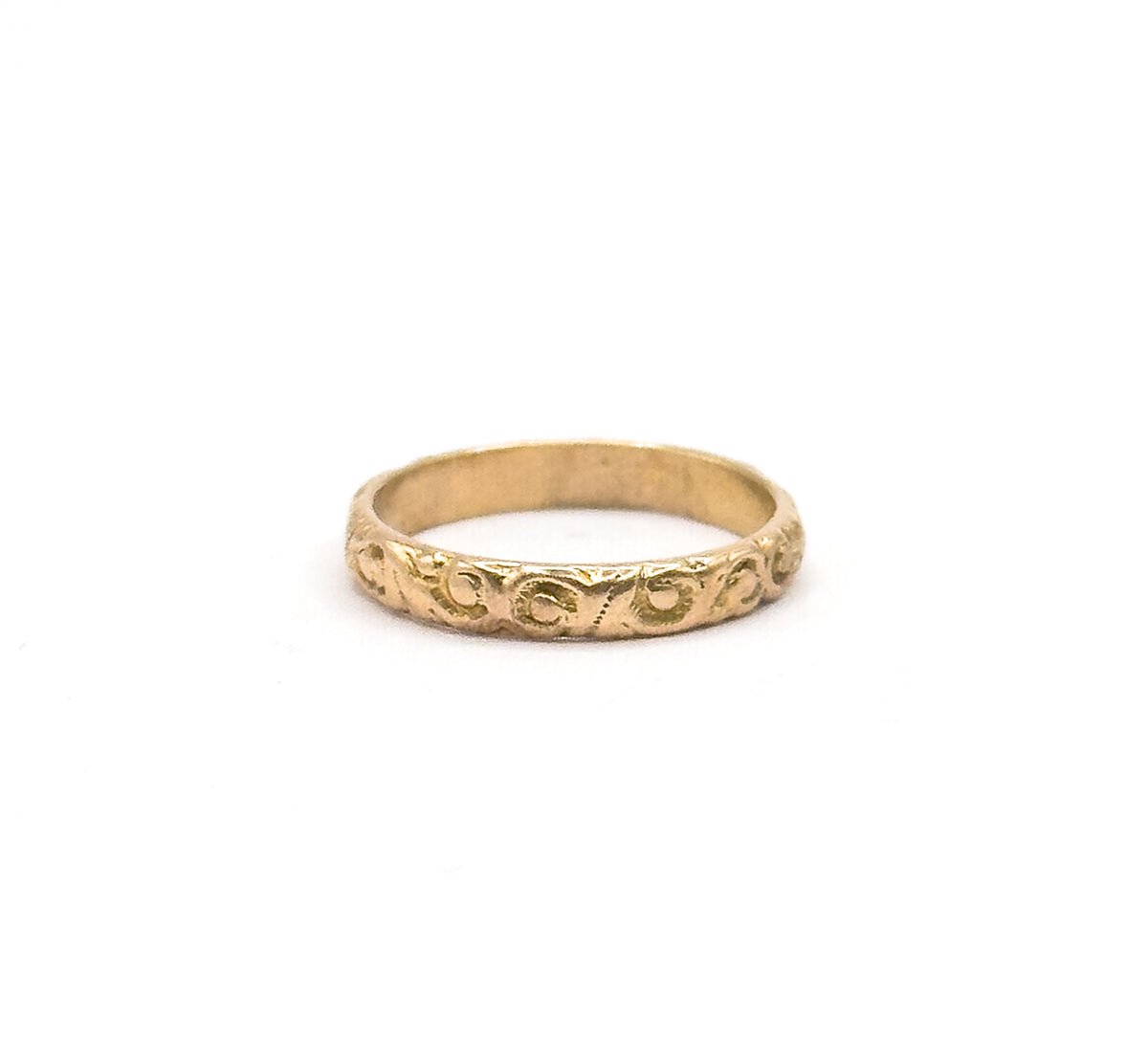 Art Nouveau Swirl Baby Ring in 12K Yellow Gold