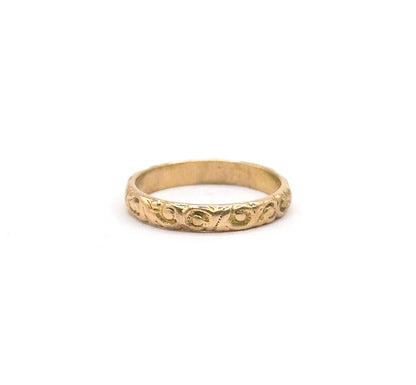 Art Nouveau Swirl Baby Ring in 12K Yellow Gold